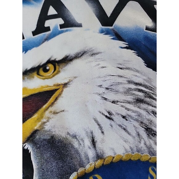 Grunt Apparel Sweatshirt Mens L Navy Blue Eagle Banner Seal Patriotic VTG Y2K - Picture 7 of 13